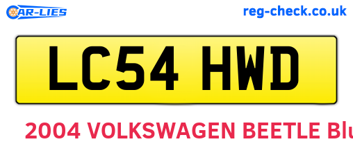 LC54HWD are the vehicle registration plates.