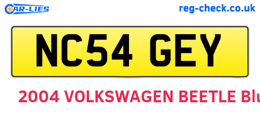 NC54GEY are the vehicle registration plates.