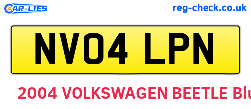 NV04LPN are the vehicle registration plates.