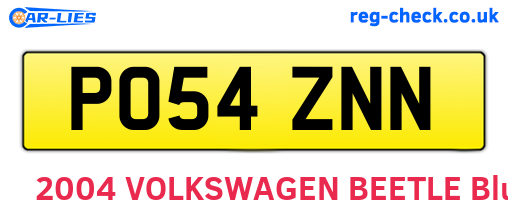 PO54ZNN are the vehicle registration plates.