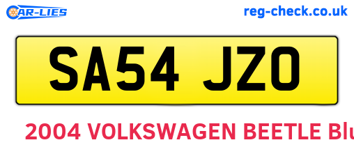 SA54JZO are the vehicle registration plates.