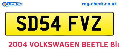 SD54FVZ are the vehicle registration plates.