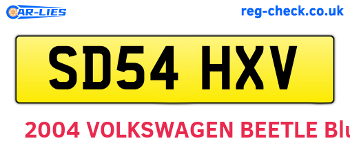SD54HXV are the vehicle registration plates.