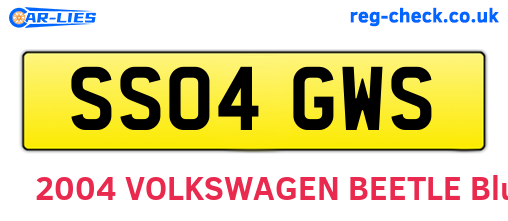 SS04GWS are the vehicle registration plates.
