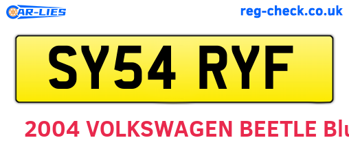 SY54RYF are the vehicle registration plates.