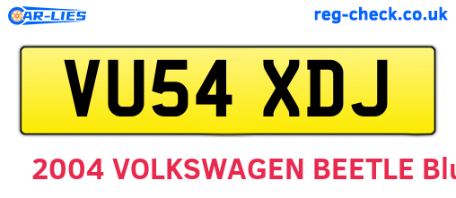 VU54XDJ are the vehicle registration plates.