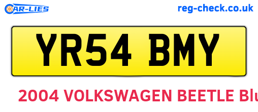 YR54BMY are the vehicle registration plates.