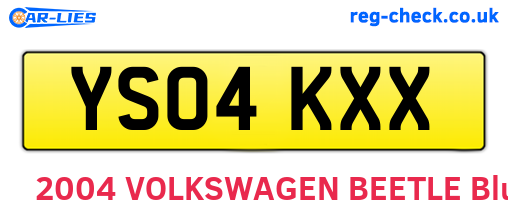 YS04KXX are the vehicle registration plates.