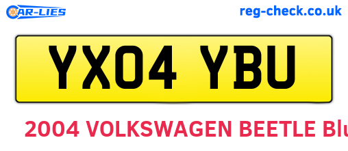YX04YBU are the vehicle registration plates.