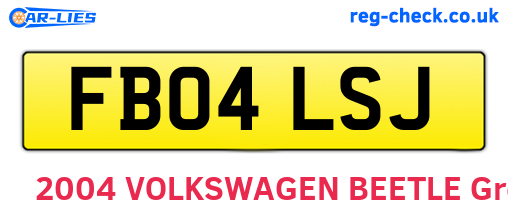 FB04LSJ are the vehicle registration plates.