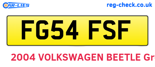 FG54FSF are the vehicle registration plates.