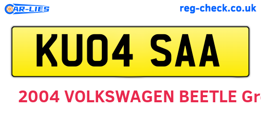 KU04SAA are the vehicle registration plates.