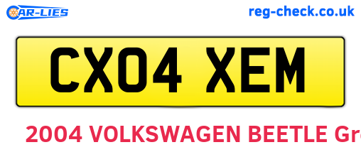 CX04XEM are the vehicle registration plates.