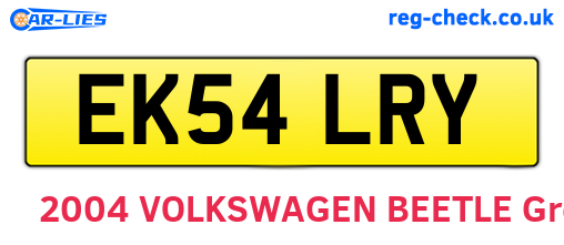 EK54LRY are the vehicle registration plates.