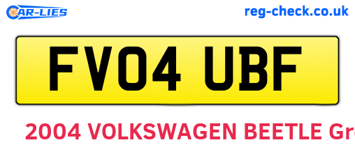 FV04UBF are the vehicle registration plates.