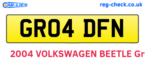 GR04DFN are the vehicle registration plates.