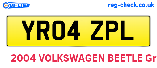 YR04ZPL are the vehicle registration plates.