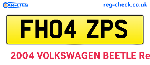 FH04ZPS are the vehicle registration plates.