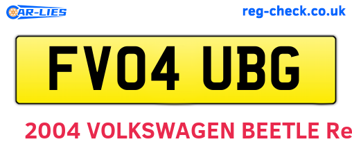 FV04UBG are the vehicle registration plates.
