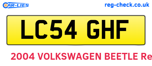 LC54GHF are the vehicle registration plates.