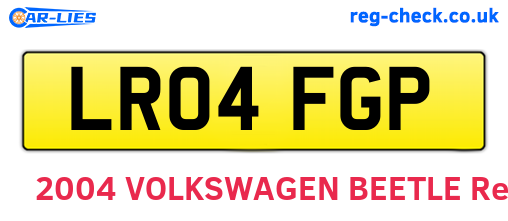 LR04FGP are the vehicle registration plates.