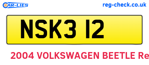NSK312 are the vehicle registration plates.