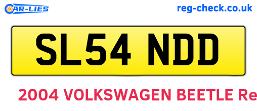 SL54NDD are the vehicle registration plates.