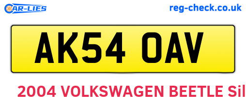 AK54OAV are the vehicle registration plates.