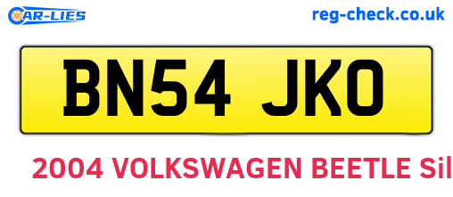 BN54JKO are the vehicle registration plates.