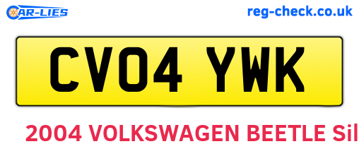 CV04YWK are the vehicle registration plates.