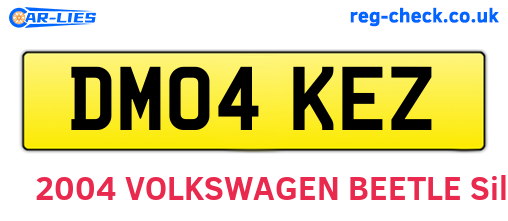 DM04KEZ are the vehicle registration plates.