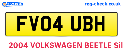 FV04UBH are the vehicle registration plates.