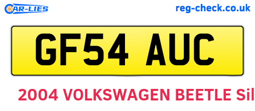 GF54AUC are the vehicle registration plates.