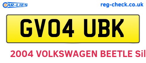 GV04UBK are the vehicle registration plates.