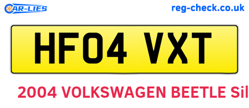 HF04VXT are the vehicle registration plates.