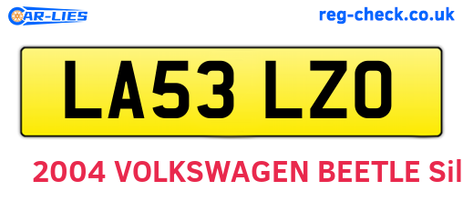 LA53LZO are the vehicle registration plates.