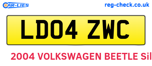 LD04ZWC are the vehicle registration plates.