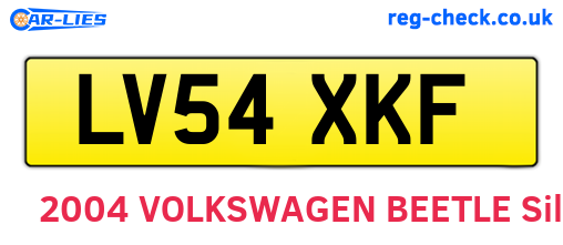 LV54XKF are the vehicle registration plates.