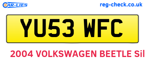 YU53WFC are the vehicle registration plates.