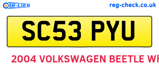 SC53PYU are the vehicle registration plates.