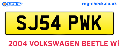 SJ54PWK are the vehicle registration plates.
