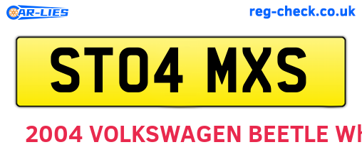 ST04MXS are the vehicle registration plates.