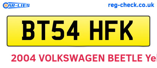BT54HFK are the vehicle registration plates.