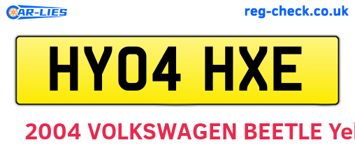 HY04HXE are the vehicle registration plates.