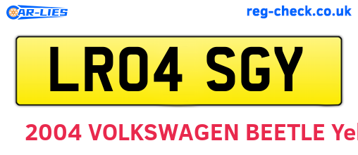 LR04SGY are the vehicle registration plates.