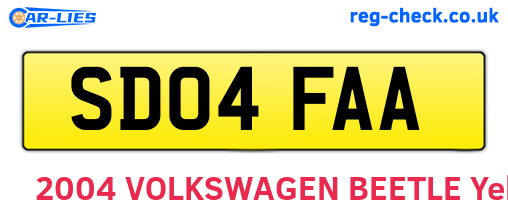 SD04FAA are the vehicle registration plates.