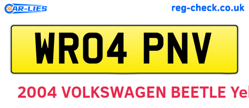 WR04PNV are the vehicle registration plates.
