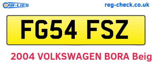 FG54FSZ are the vehicle registration plates.