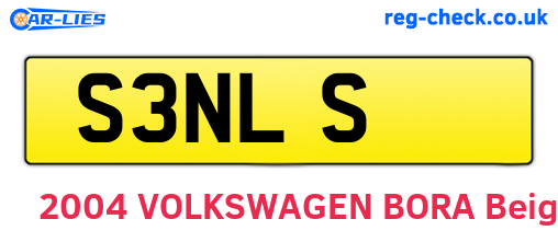 S3NLS are the vehicle registration plates.