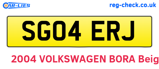 SG04ERJ are the vehicle registration plates.